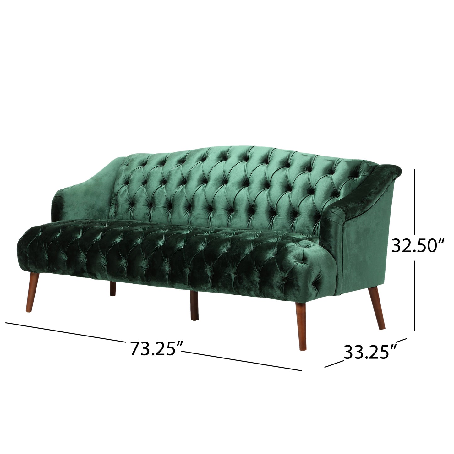 Mission Traditional Velvet Classic Sofa