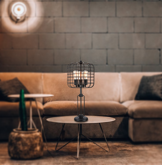 Irvington Industrial Wire Cage Table Lamp
