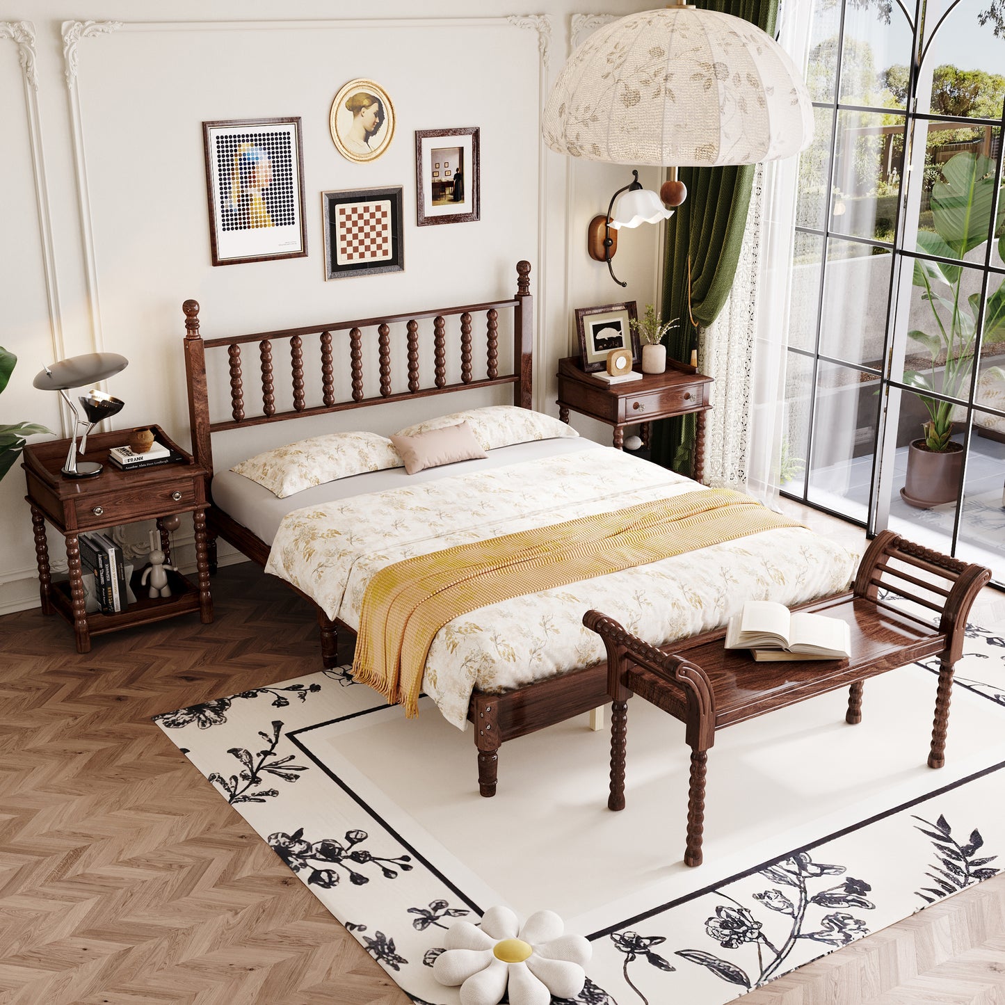 Mission Mid-Century Gourd Shaped Retro Bedroom Set