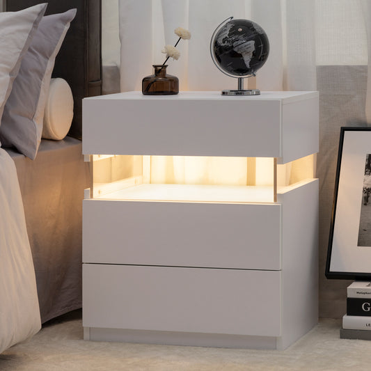 Fremont Contemporary Acrylic LED Bedside Table