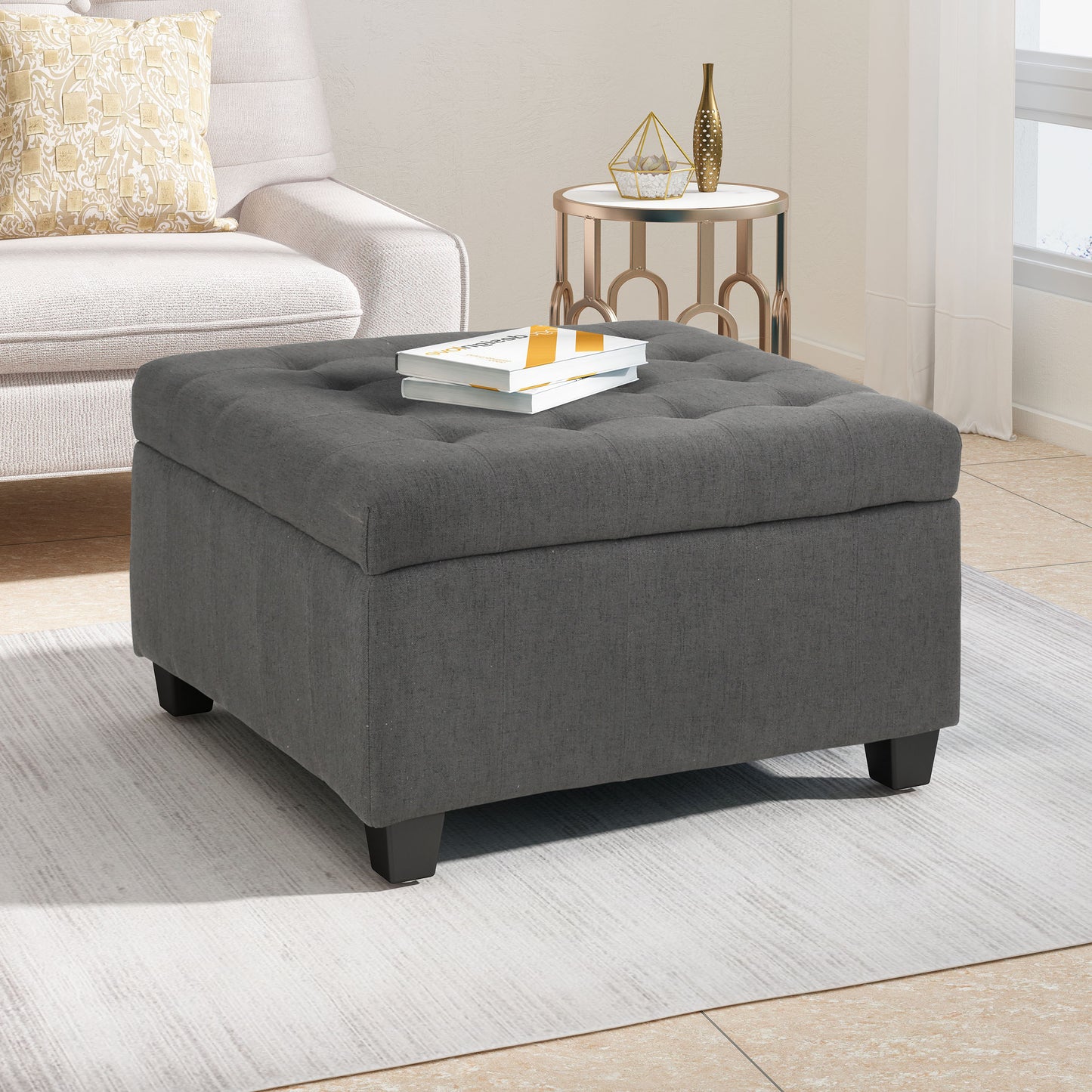 Oakridge Contemporary Velvet Ottoman