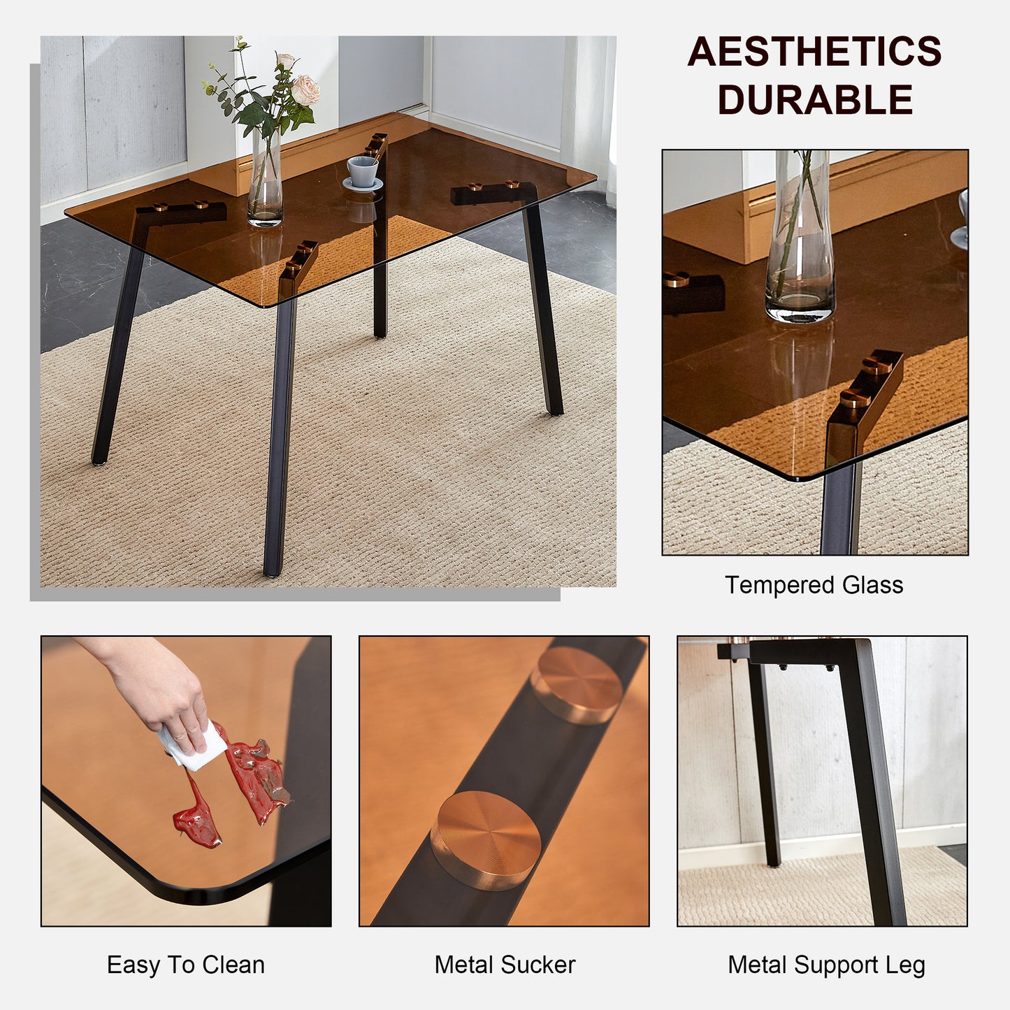 Lazzareschi Modern Glass Dining Table