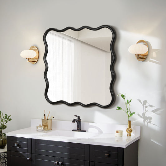 Luz Contemporary Wavy Mirror