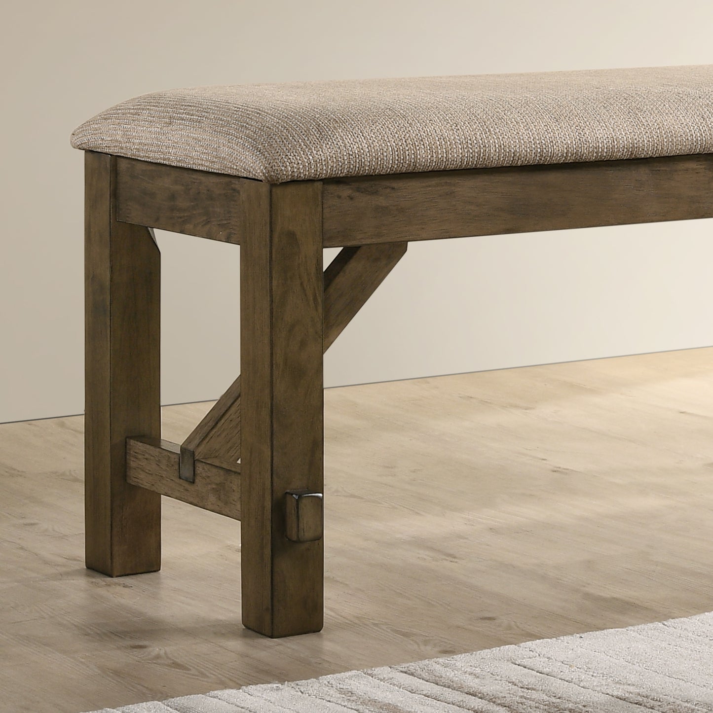 Lazzareschi Craftsman Raven Wood Fabric Bench