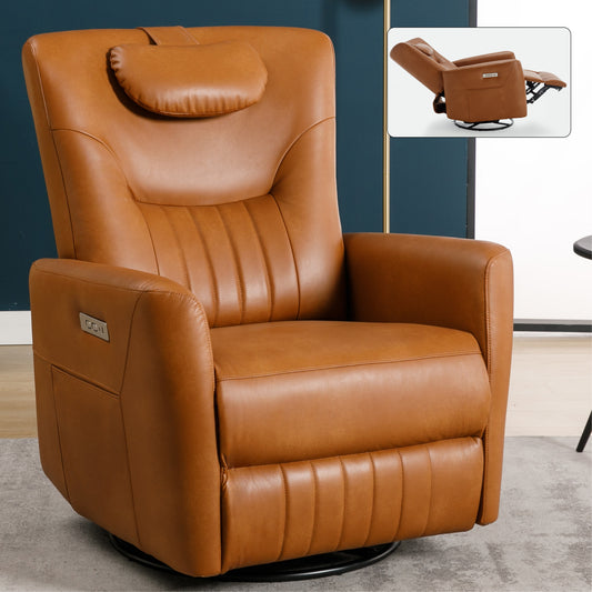 Oakridge Modern Leatheraire Swivel Recliner Chair
