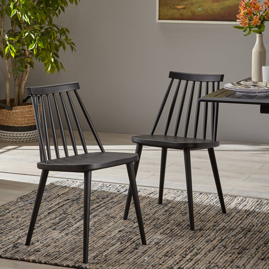 Bartholomew Contemporary Farmhouse Spindle Back Dining Chairs