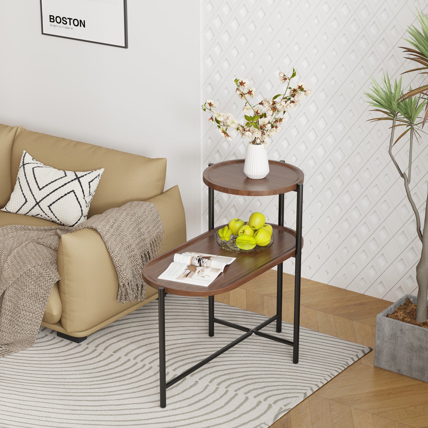 Cleo Mid-Century Walnut Coffee Table
