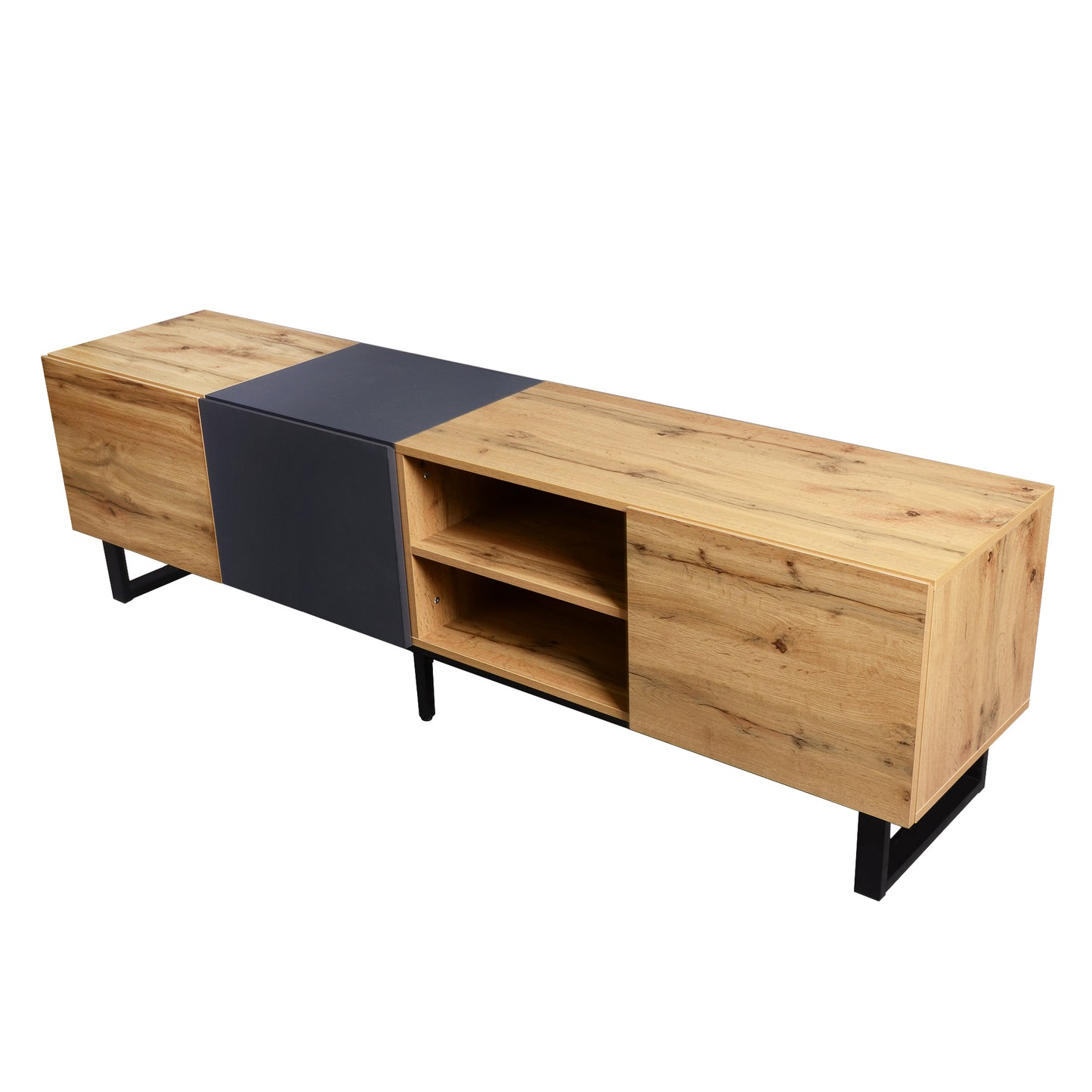 Jiron Modern Open Shelves Media Console