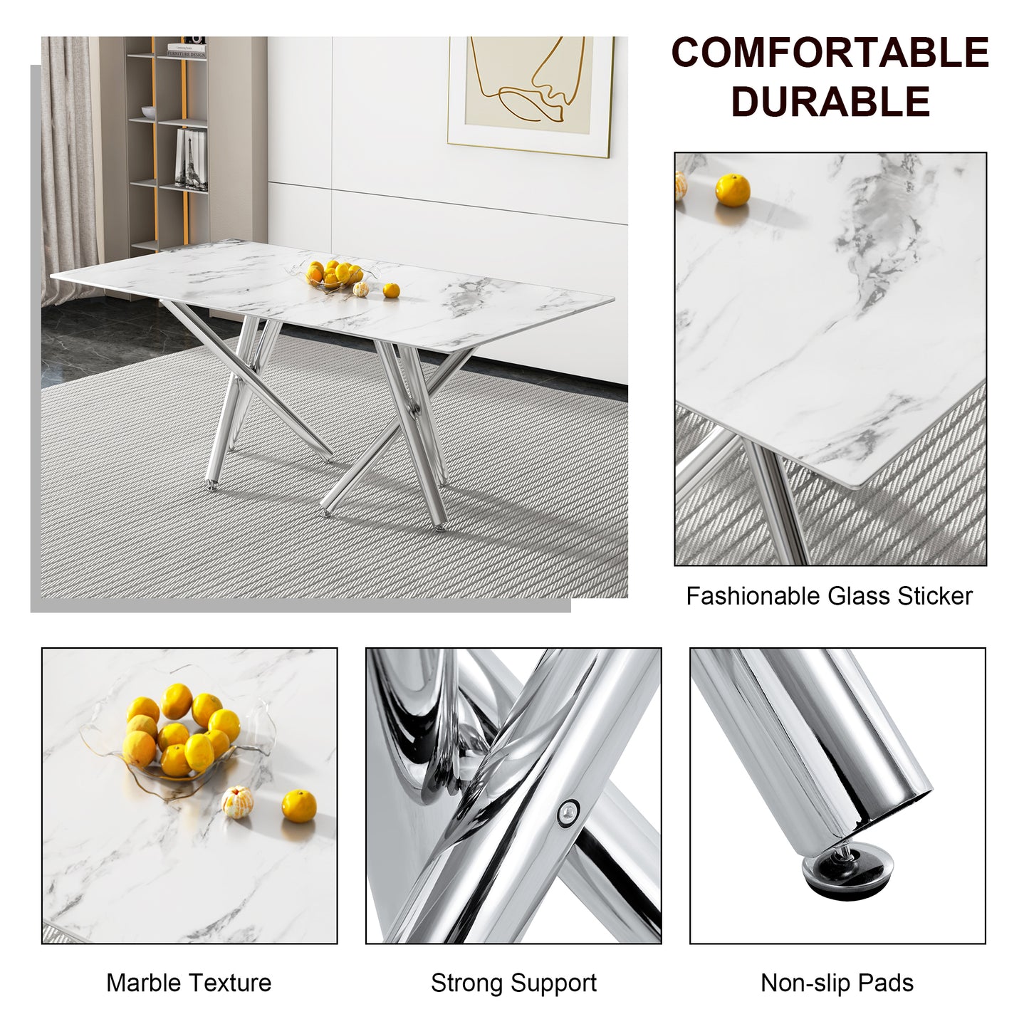 Emery Modern Glass Dining Table