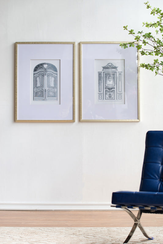 Silverleaf Contemporary Fake Pencil Architectural Wall Art Set