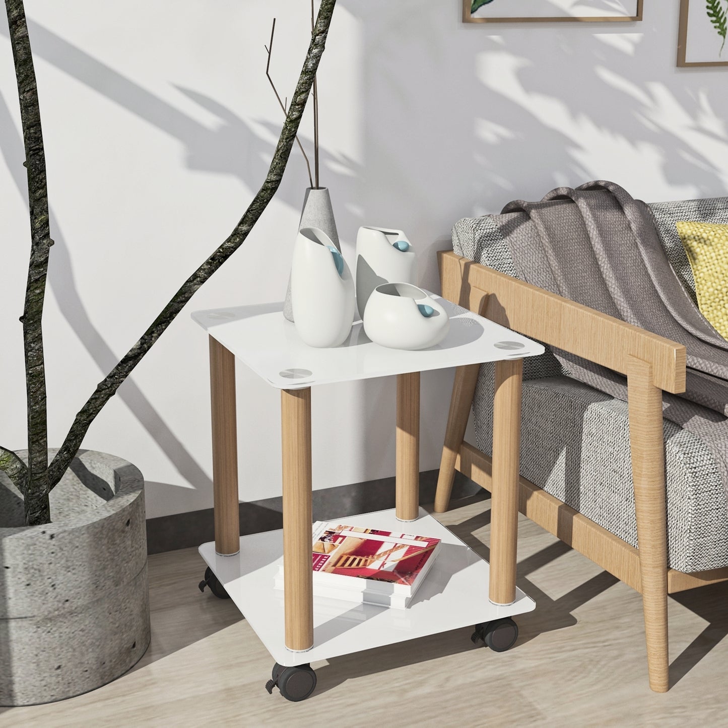 Jiron Modern Oak Side Table