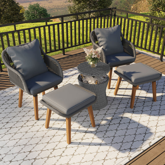 Calista Modern Patio Wicker Conversation Set