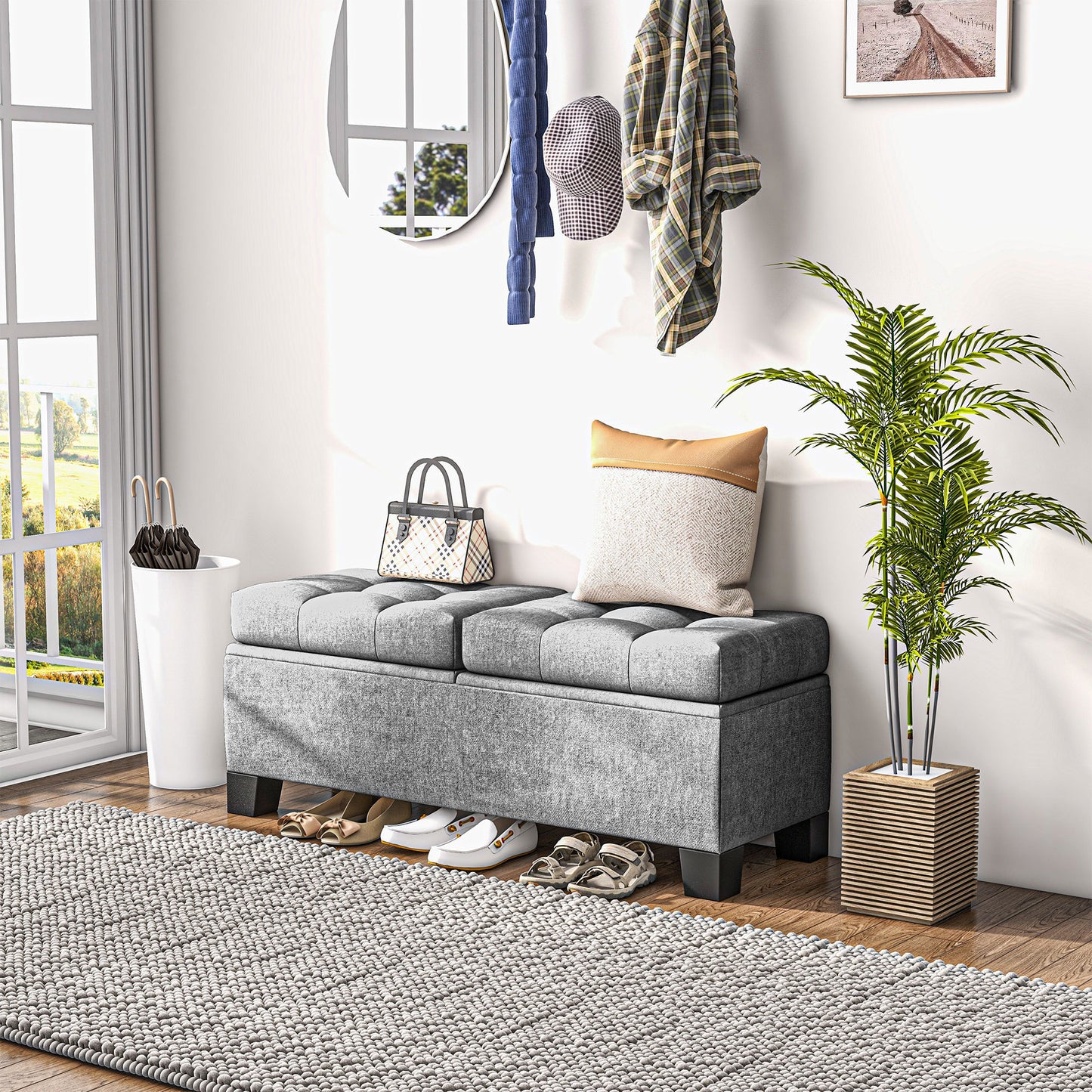 Oakridge Contemporary Button Tufted Bench