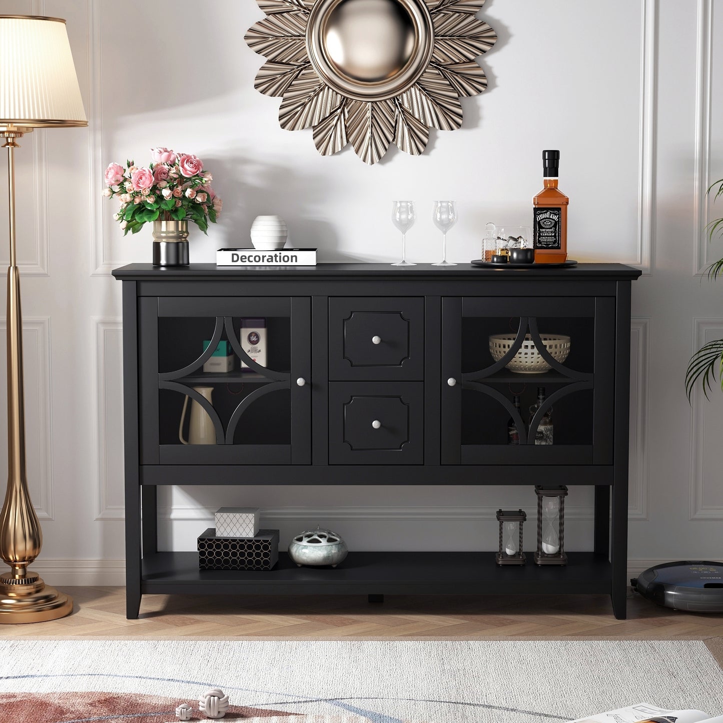 Lazzareschi Contemporary Media Sideboard Cabinet
