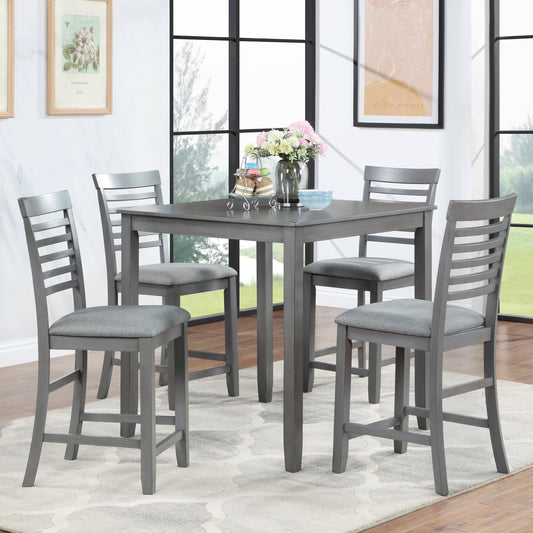 Niles Contemporary 5 Piece Counter Height Dining Table Set with Upholstered Chairs