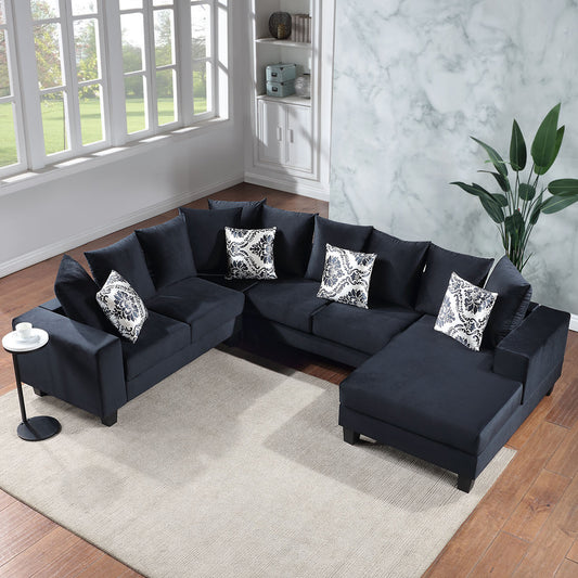 Fitch Modern Velvet U-Shape Sofa