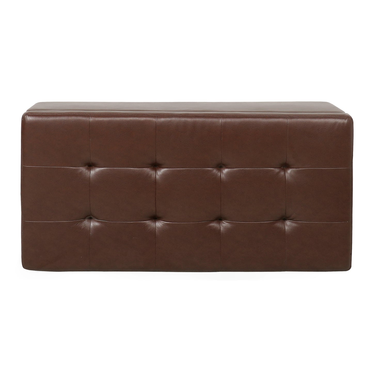 Marites Modern Leather Storage Ottoman