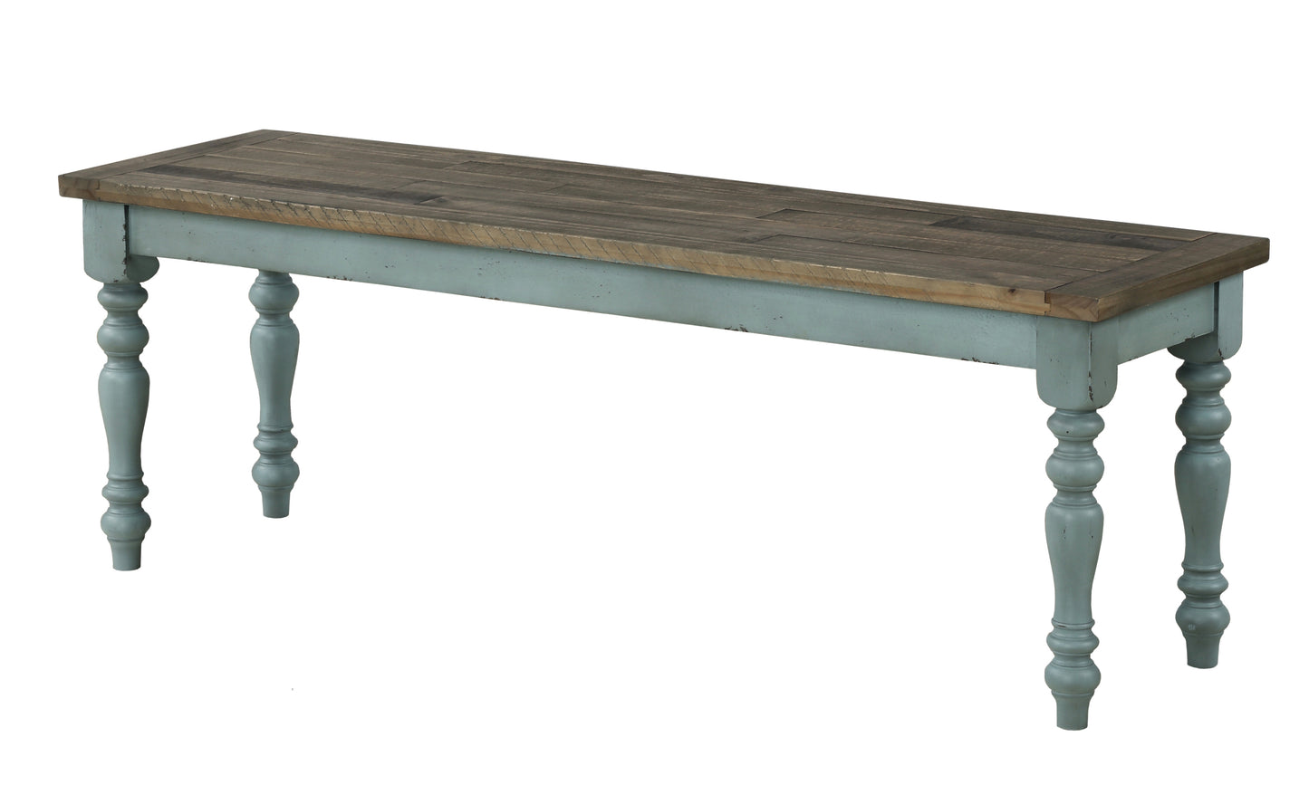 Kingsly Craftsman Velvet Dining Bench