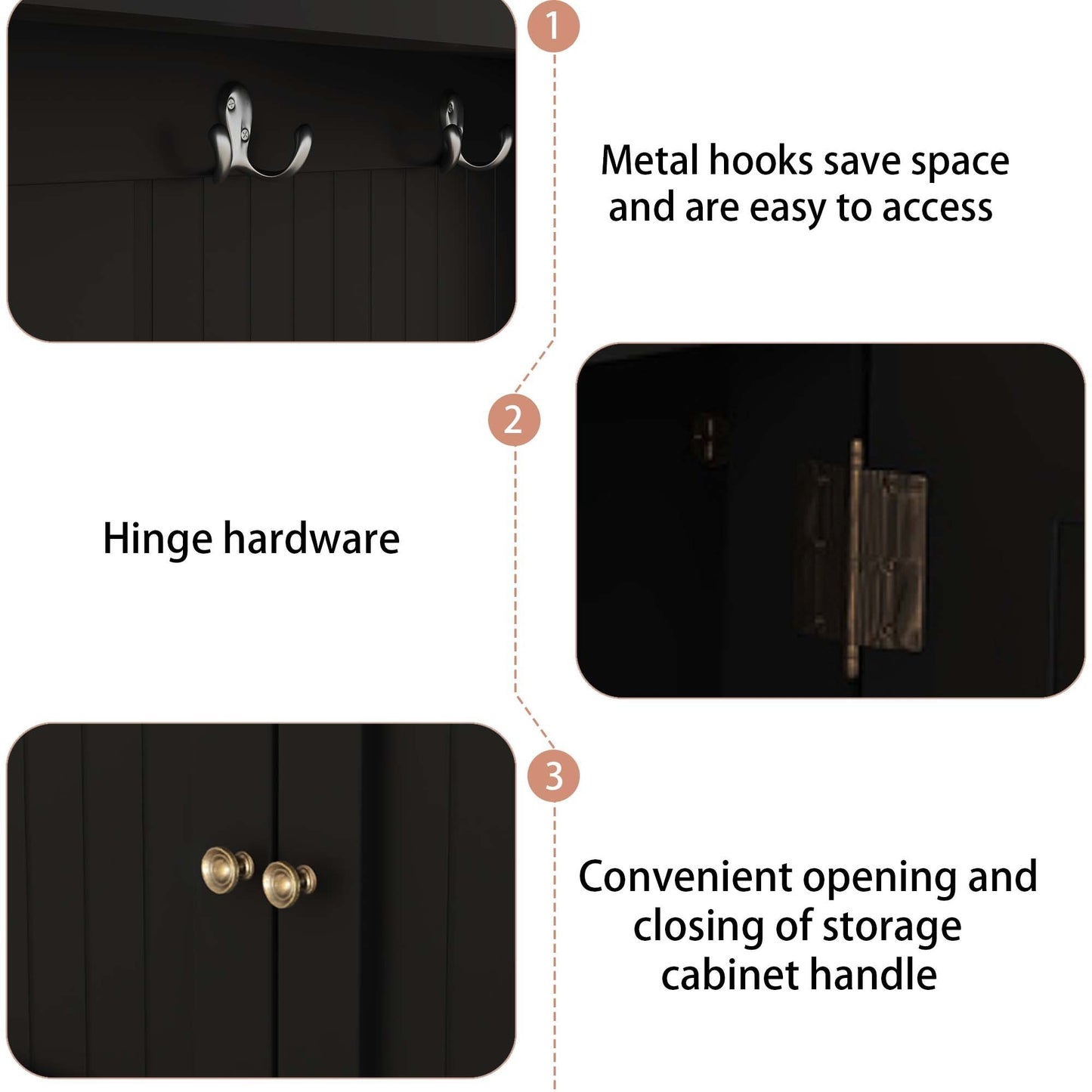 Niles Modern Storage Bench Coat Rack