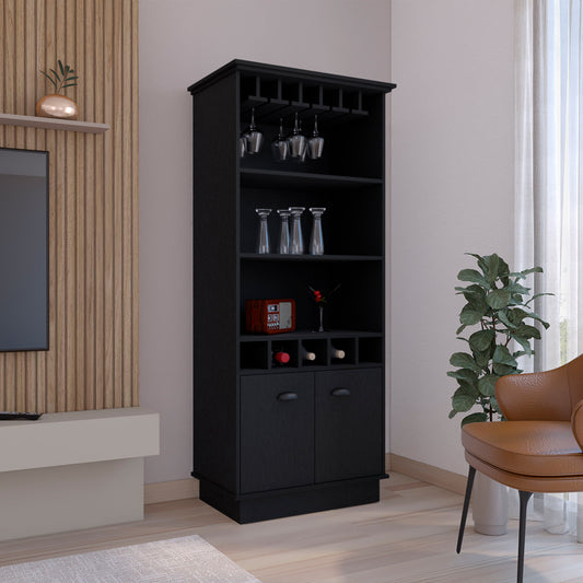 Lazzareschi Modern Bar Cabinet with Wine Rack