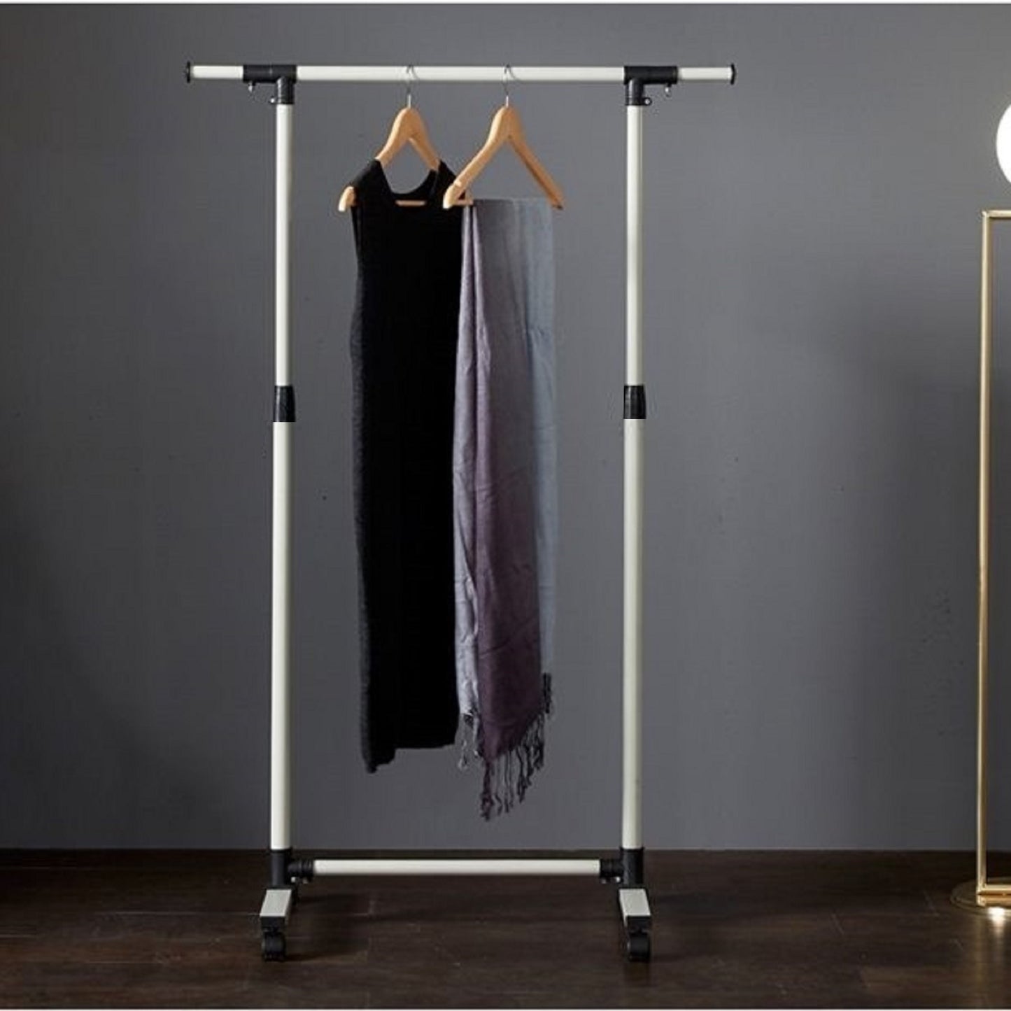 Eda Industrial Classic Rolling Clothes Rack