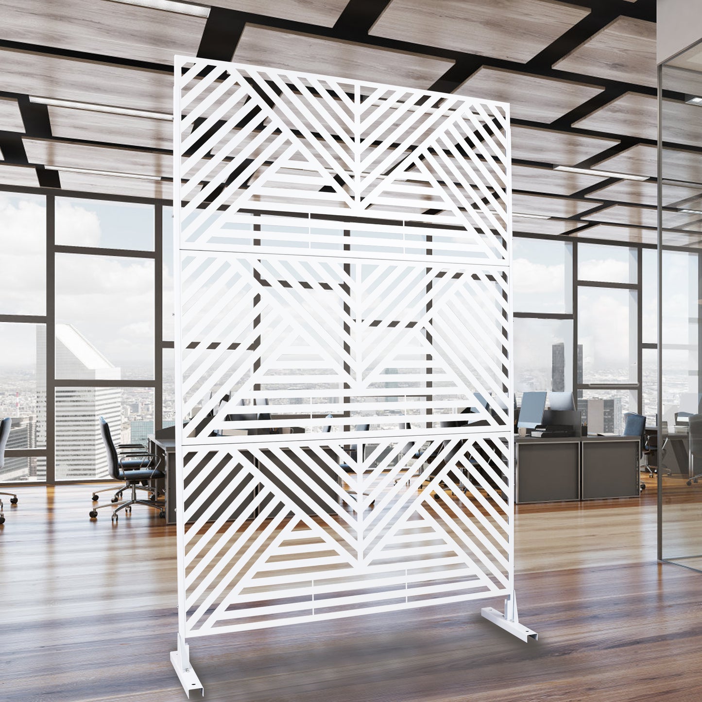 Marcel Industrial Freestanding Metal Privacy Panel