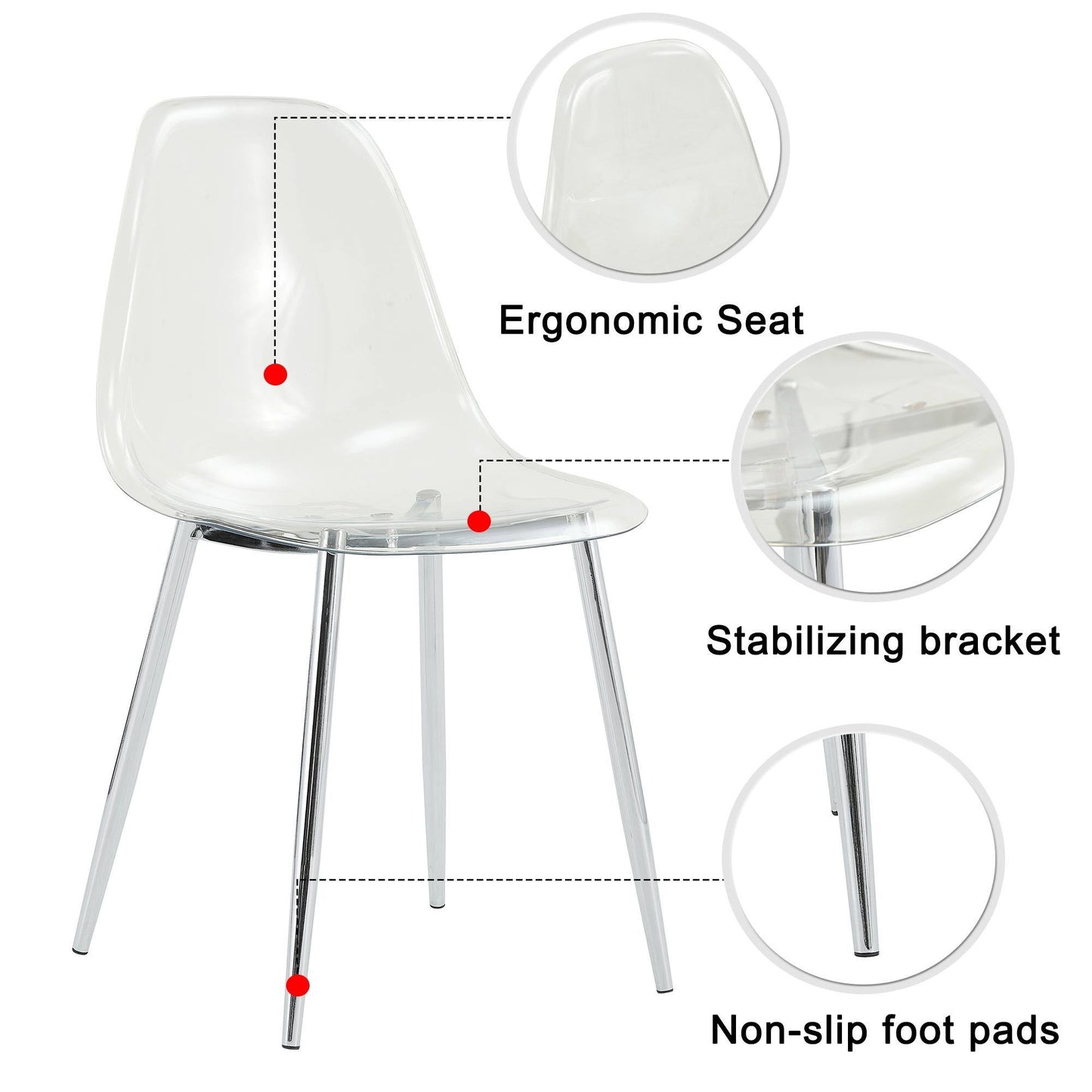 Fitch Contemporary Crystal Dining Chairs