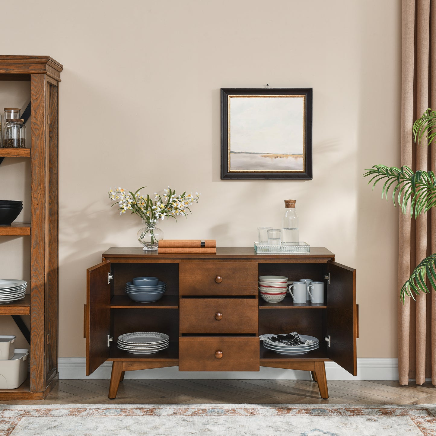 Napa Mid-Century Velvet Accent Console Sideboard