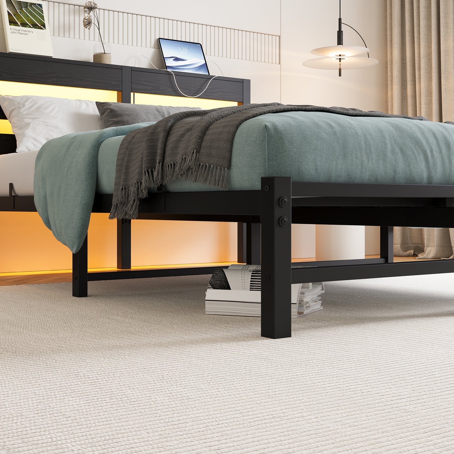 Amity Industrial Metal Storage Bed