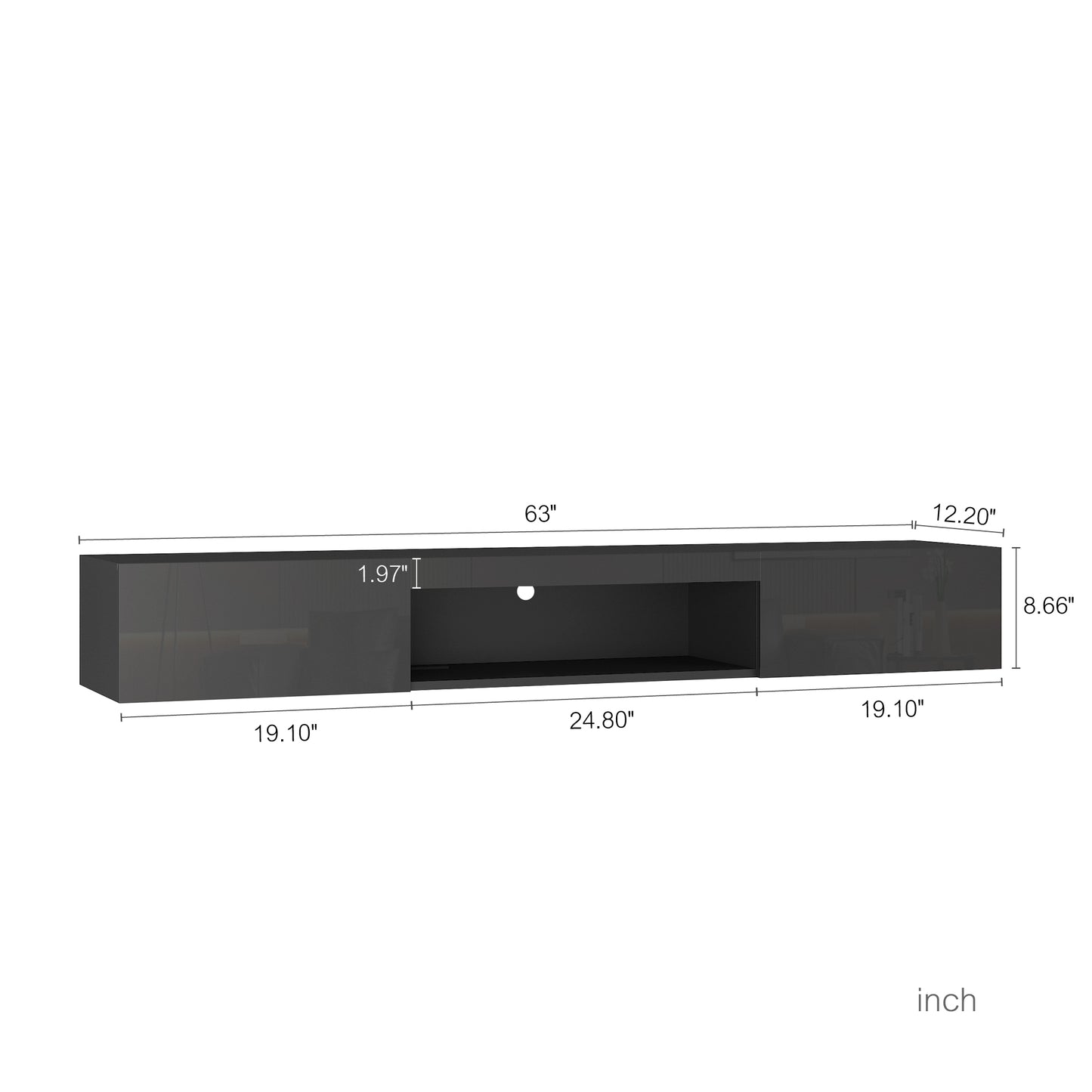 Centerville Modern Floating LED TV Mounted Stand