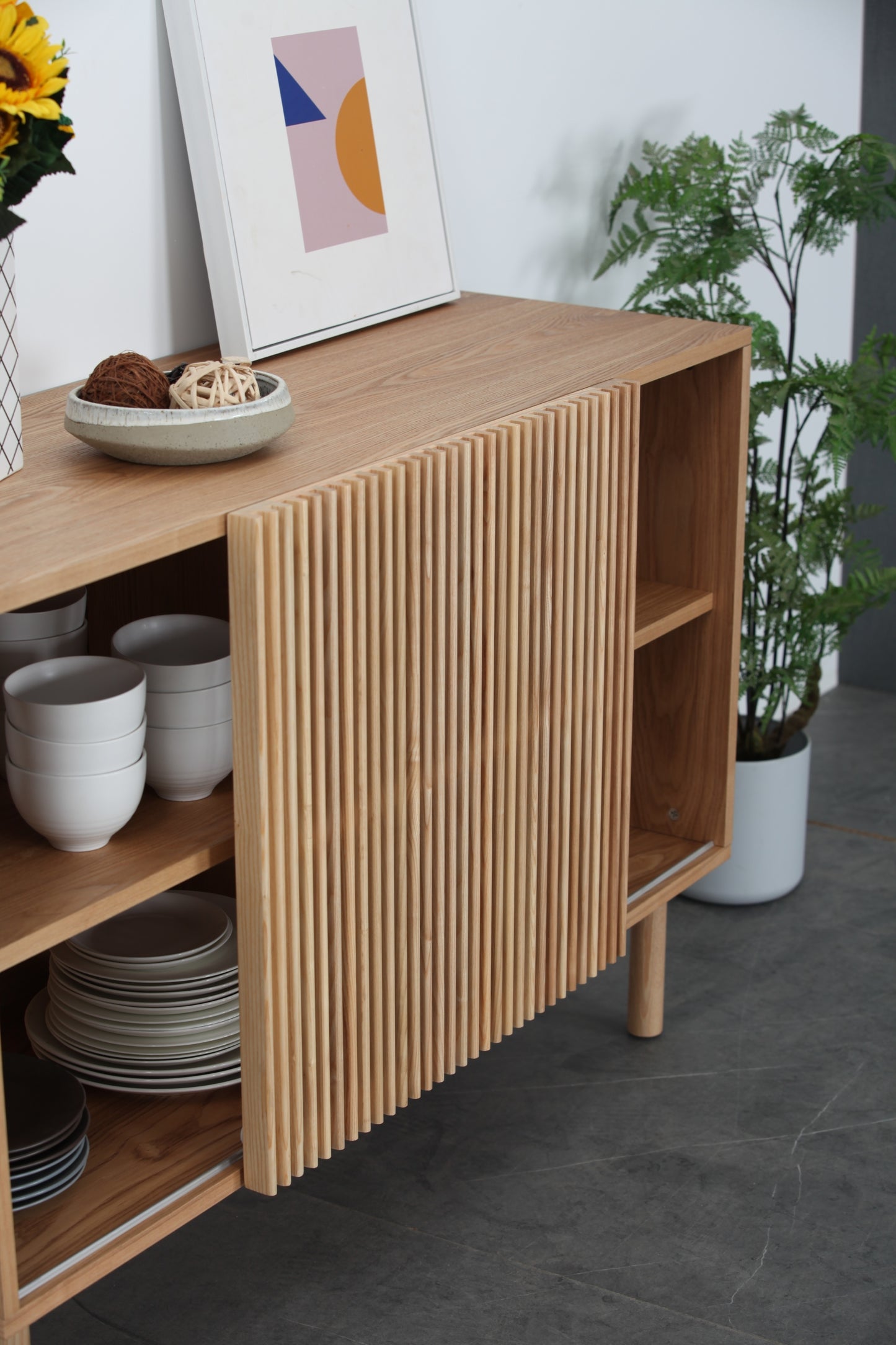 Mission Modern Velvet Storage Cabinet