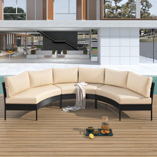 Somerset Modern Curved Outdoor Sofa