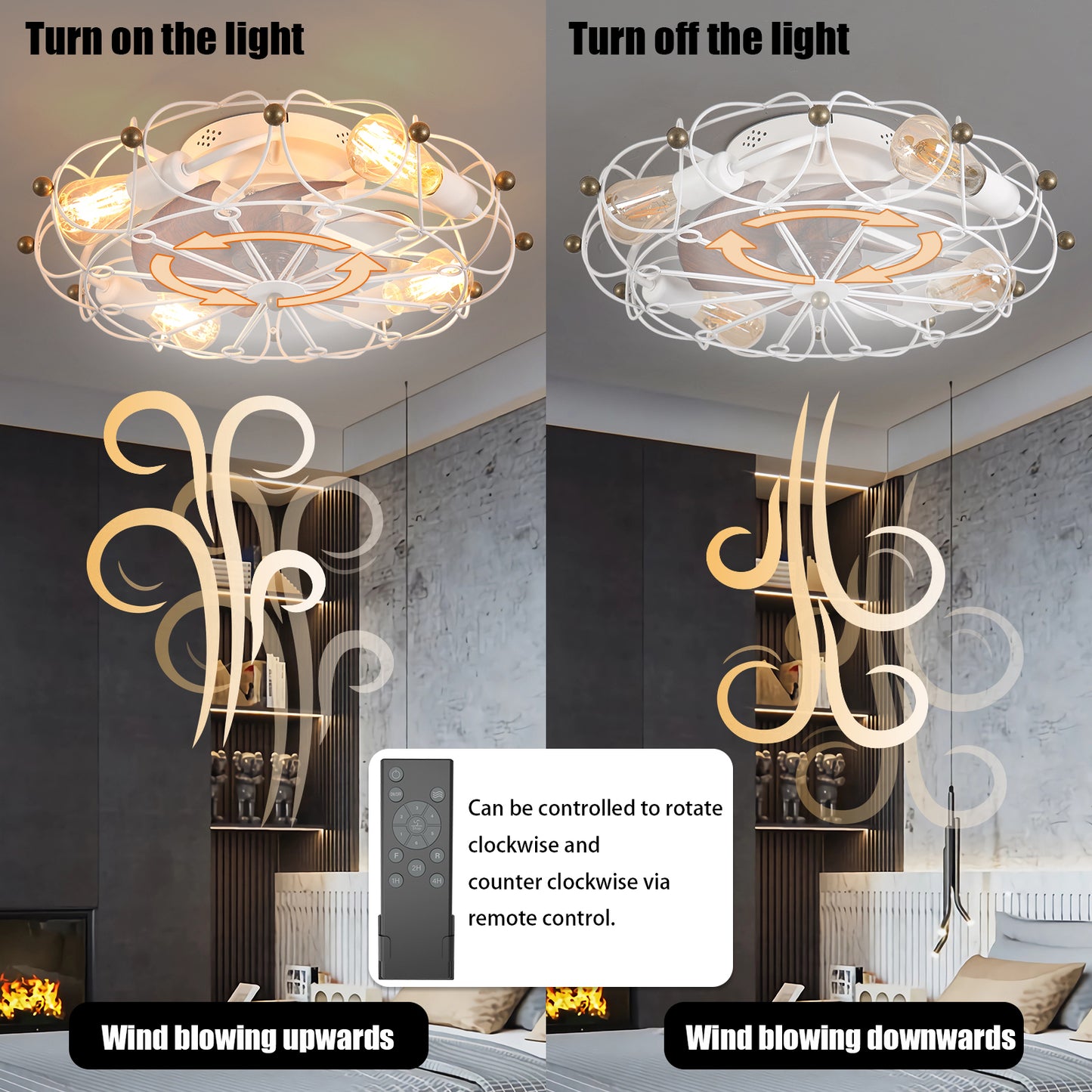 Amity Modern Caged Ceiling Fan
