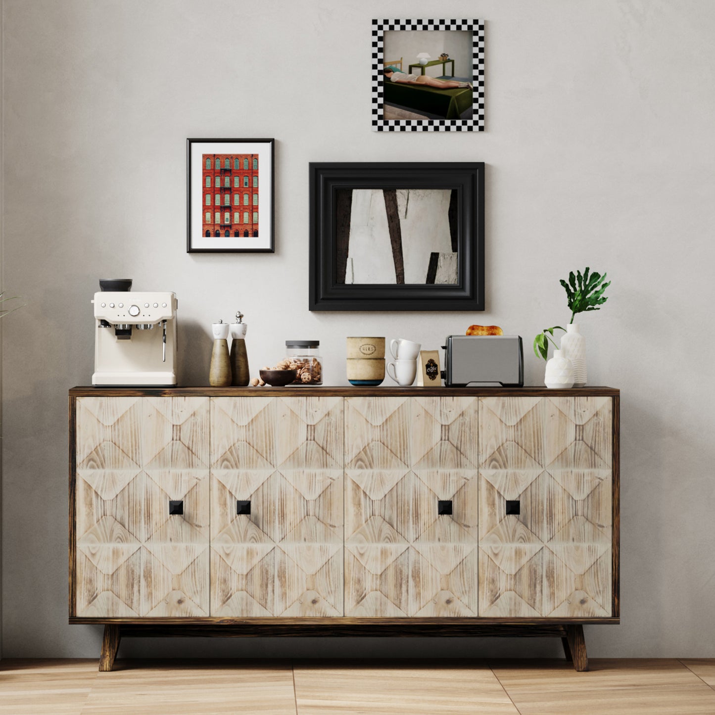 Fitch Mid-Century Storage Sideboard Freestanding Cabinet