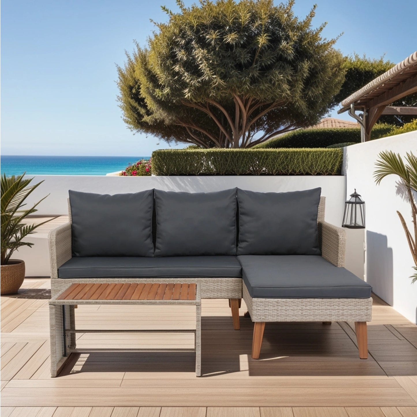 Bartholomew Modern Rattan Outdoor Sofa