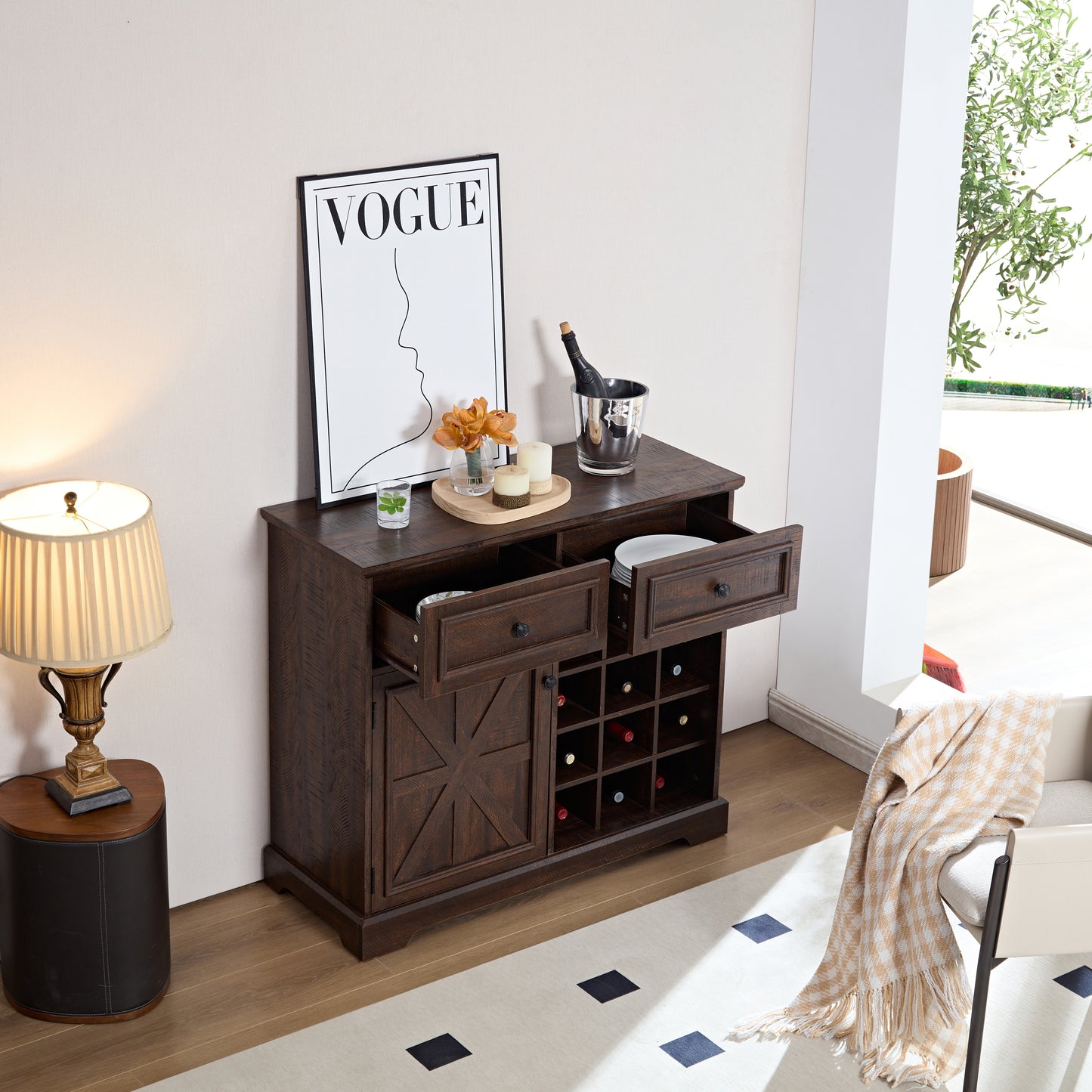 Ghivi Craftsman Farmhouse Storage Cabinet