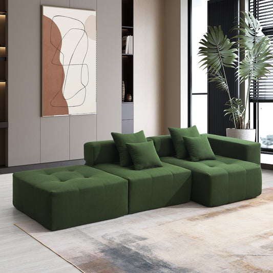 Eda Contemporary Modular Corduroy Sectional Sofa