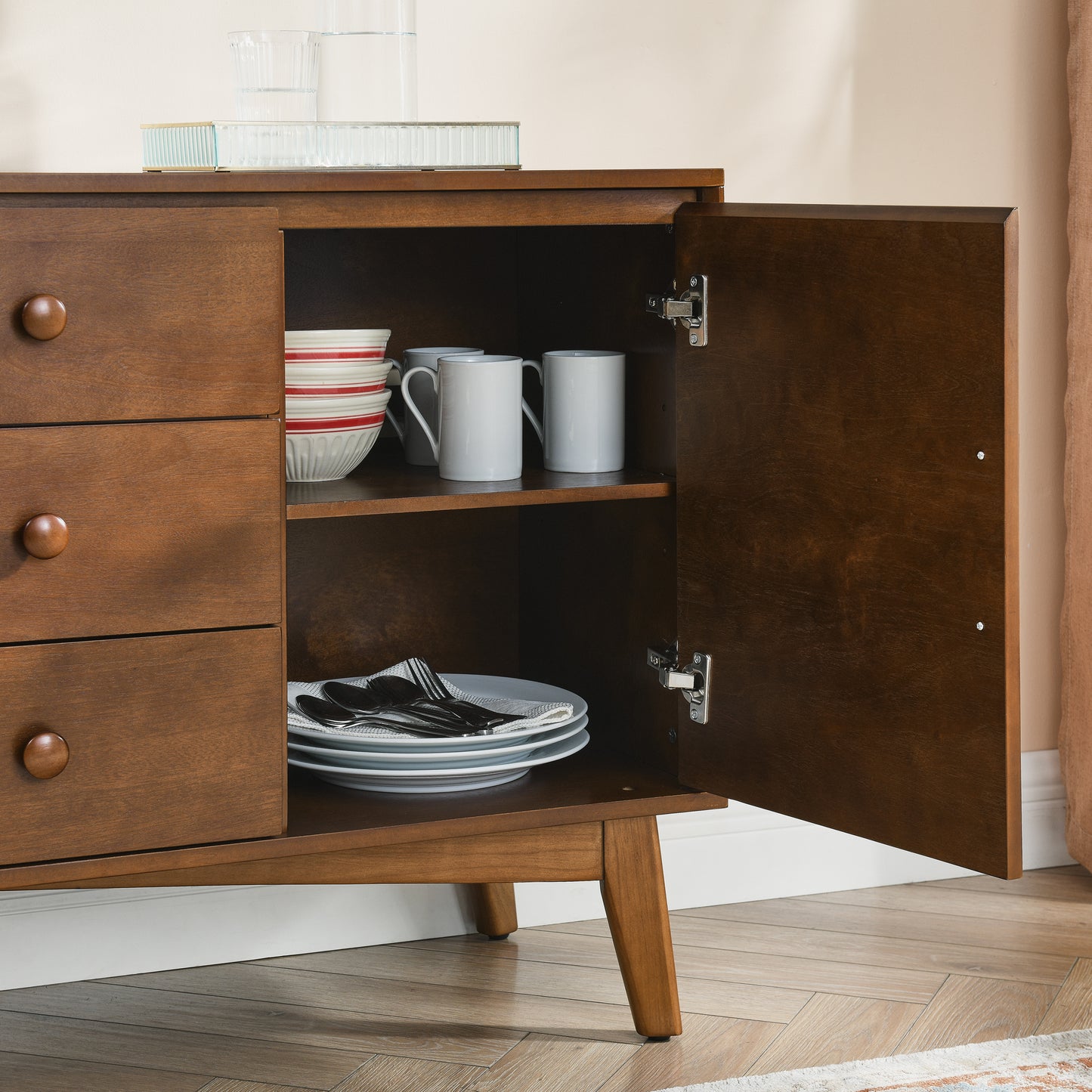 Napa Mid-Century Velvet Accent Console Sideboard