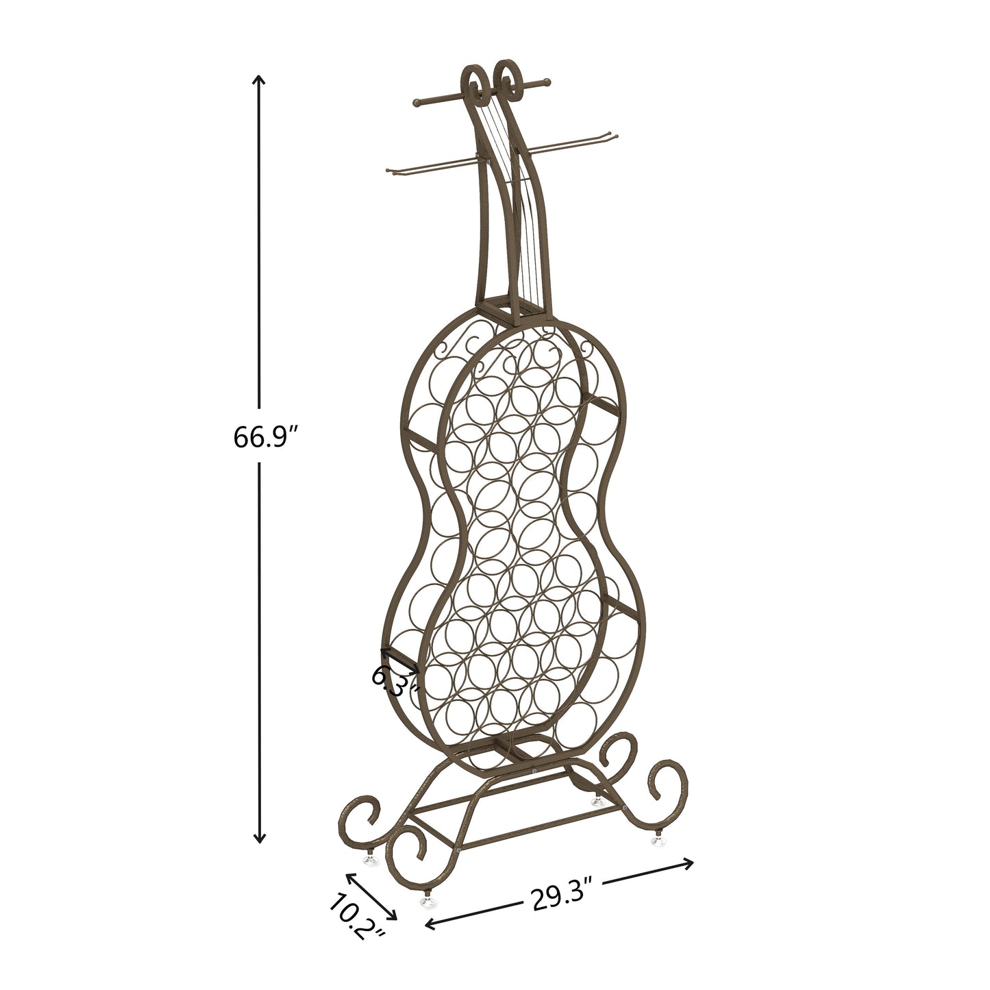 Mission Industrial Cello Shape Wine Bakers Rack