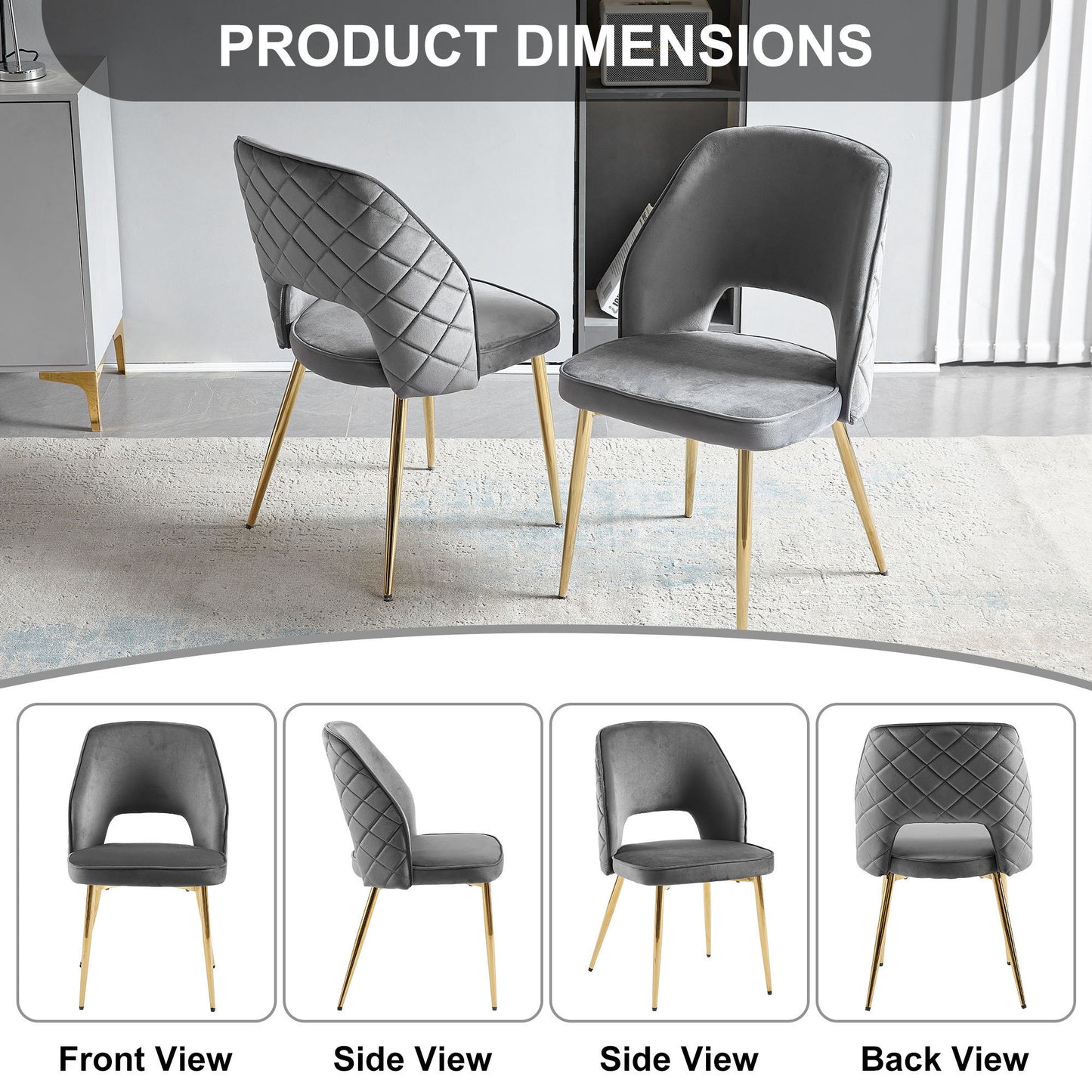 Jiron Modern Upholstered Velvet Dining Chairs