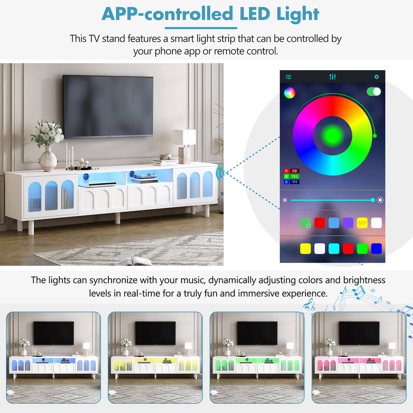 Silverleaf Contemporary ON-TREND LED TV Stand