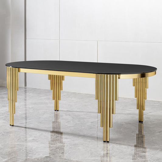 Emery Contemporary  Glass Dining Table