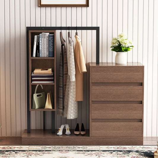Bartholomew Modern Wardrobe with Drawers and Shelves