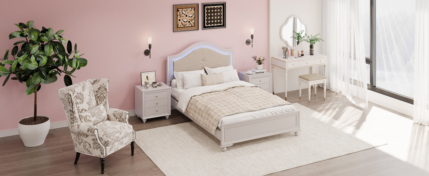 Lazzareschi Contemporary LED Upholstered Bedroom Set