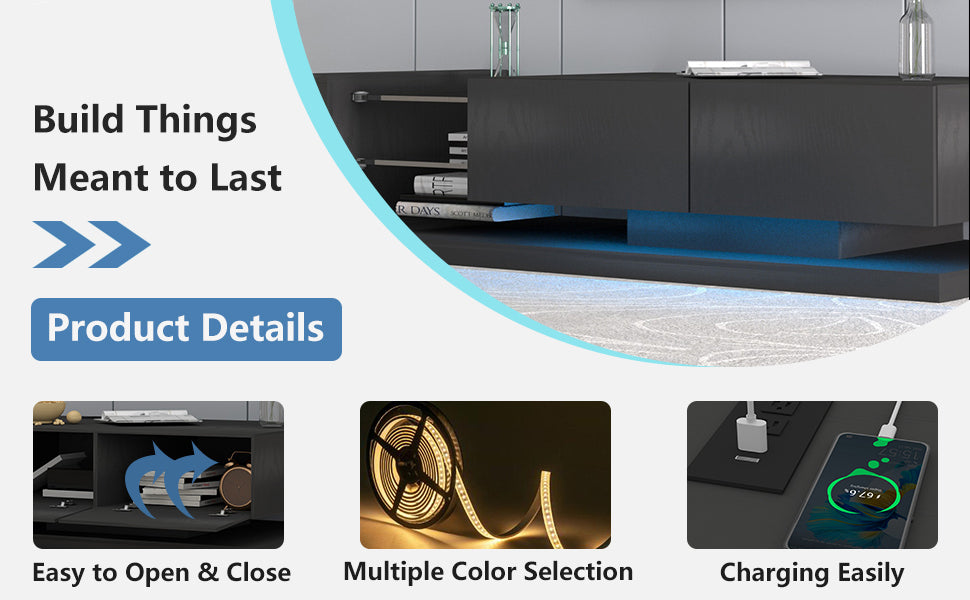 Fremont Modern TV Console with RGB LED Lights