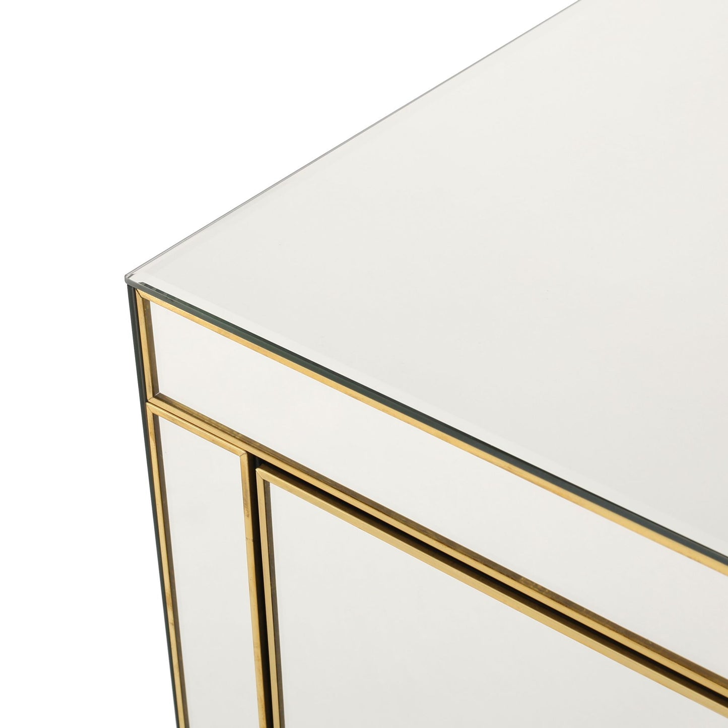 Fitch Contemporary Elegant Mirrored Nightstand Side Table