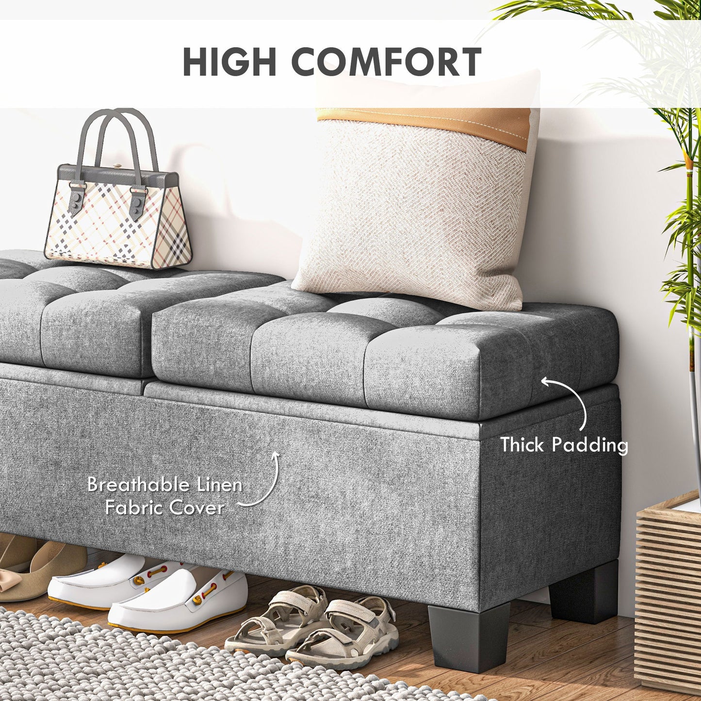 Oakridge Contemporary Button Tufted Bench