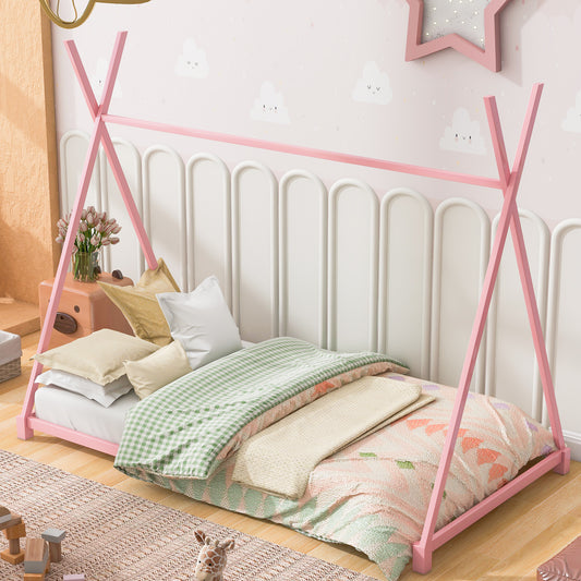 Emery Industrial Metal Twin Size House Platform Bed