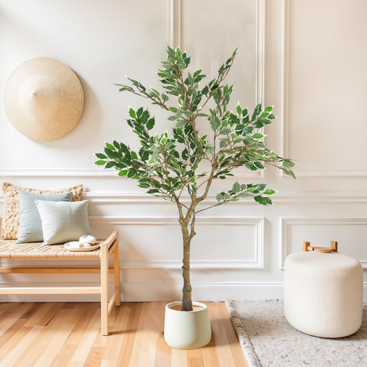 Healdsburg Contemporary Artificial Ficus Tree with Pot