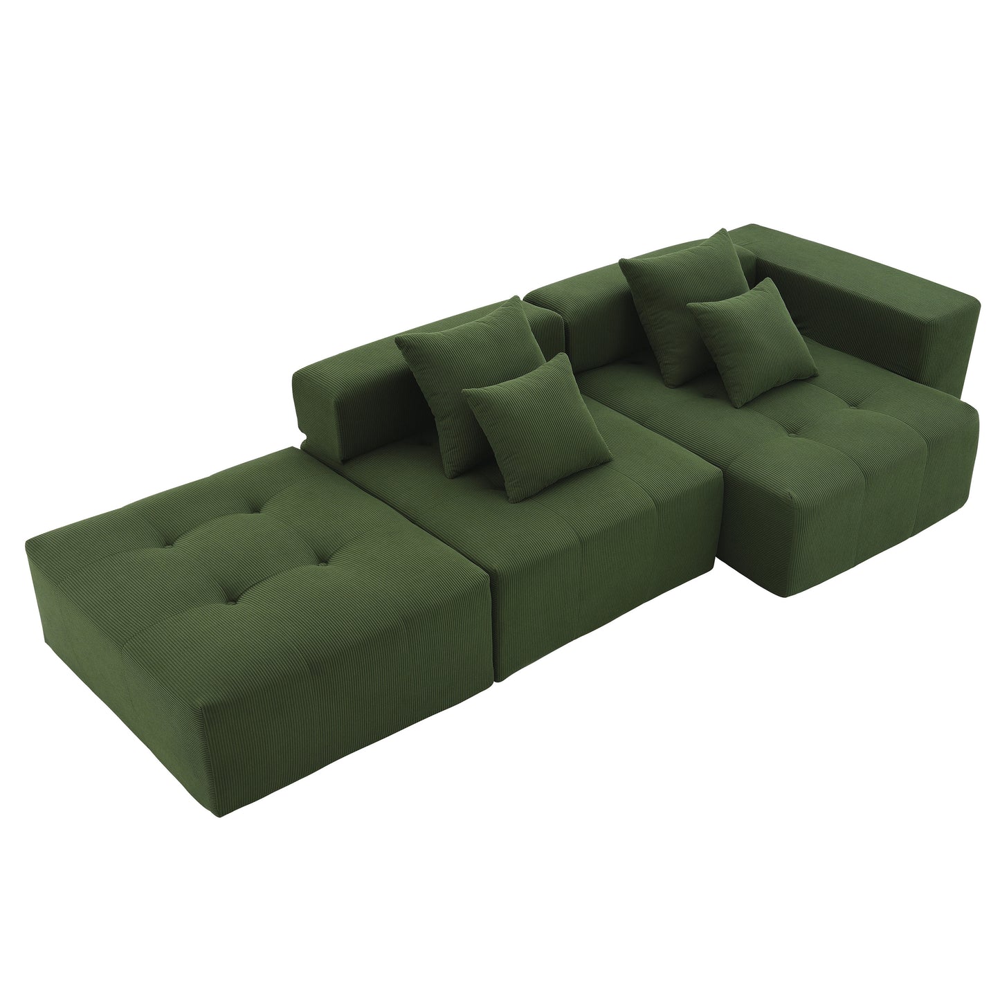 Eda Contemporary Modular Corduroy Sectional Sofa